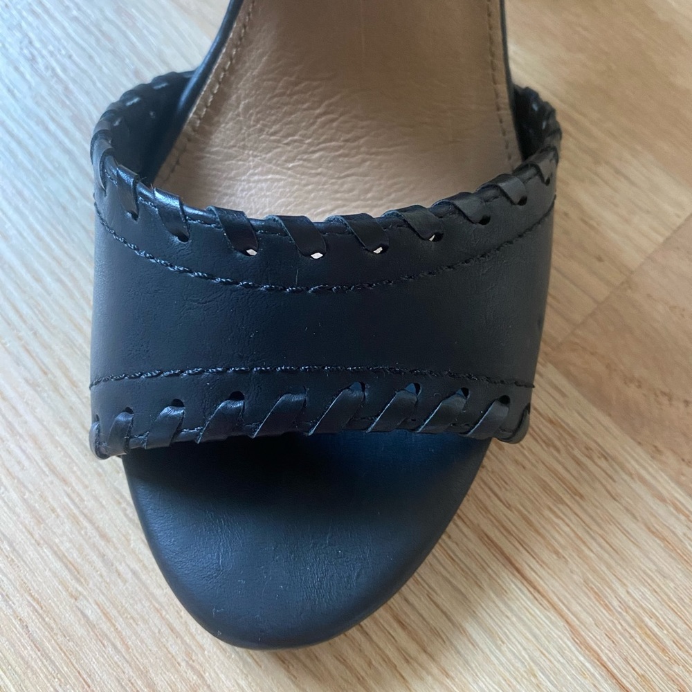 Restricted black leather lace up chunky heels size 8 - Picture 12 of 17